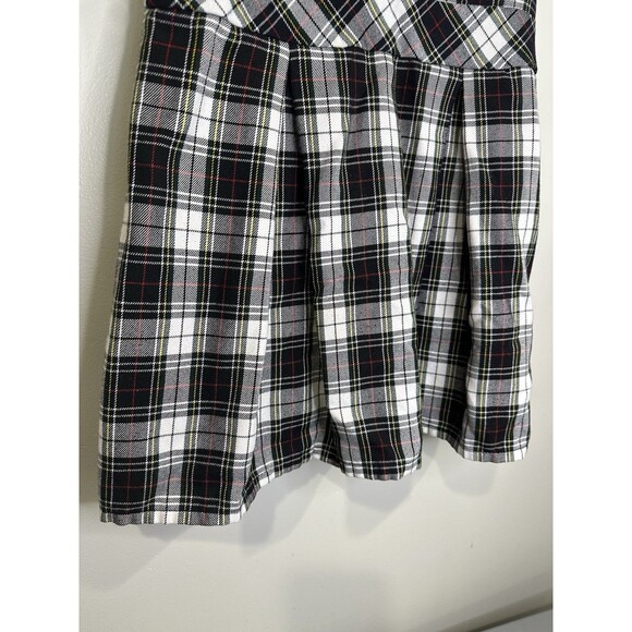 Lands' End Girls Blue Green Plaid Sleeveless Dress Pleated Button Size 7 Holiday - Picture 7 of 8